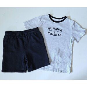 Janie and Jack 12 Boys Summer Holiday Graphic Tee T-Shirt Shorts Set